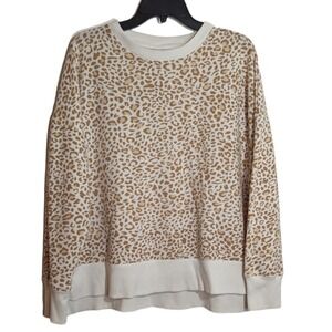 Time and Tru Animal Print Knit Oversize‎ Sweater Sweatshirt Size XL(16-18)